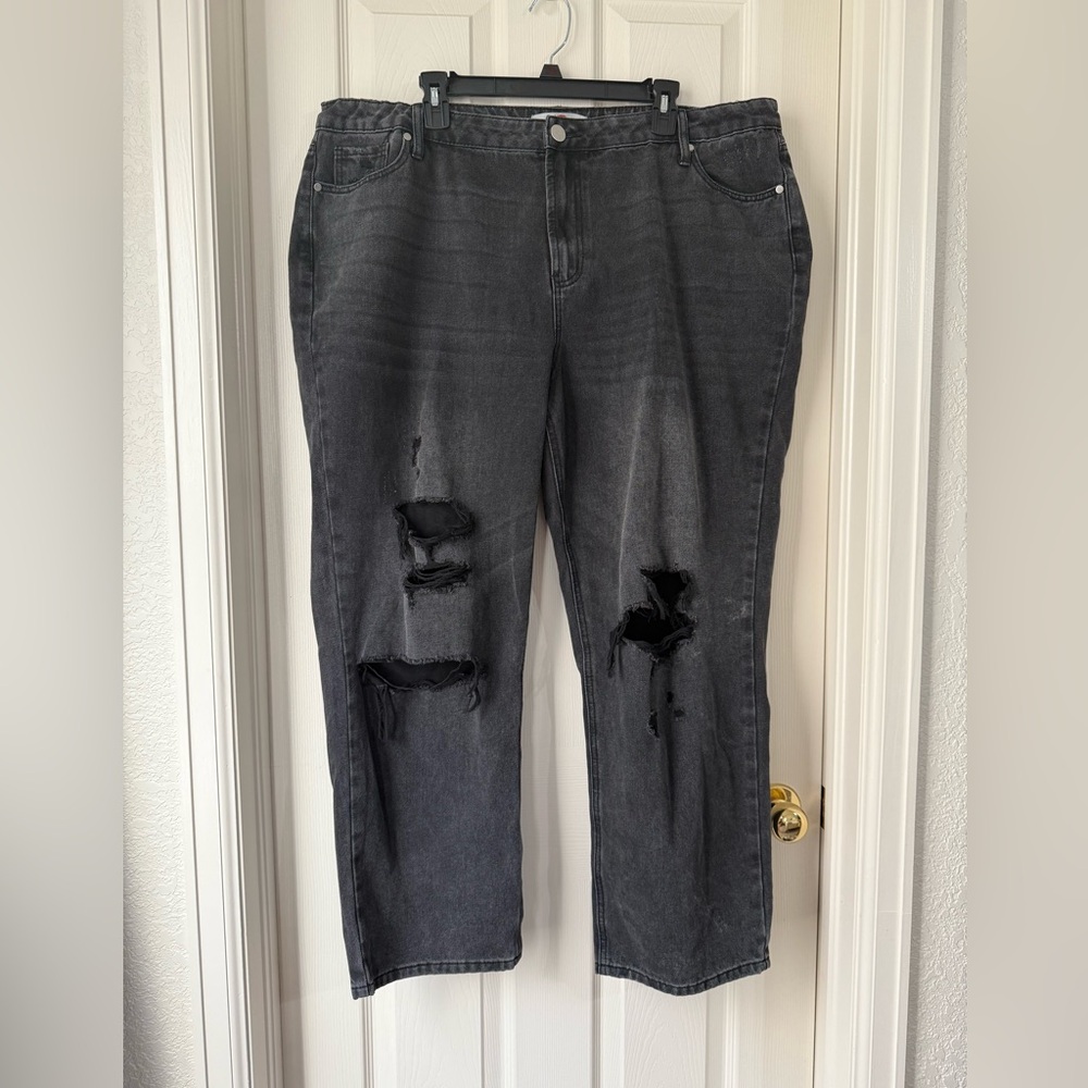 ARULA Distressed Wide Leg Jeans